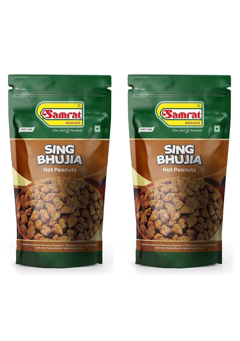 Samrat Sing Bhujia Masala Peanuts – Tangy & Crispy Snack | Pack of 2 (400G x 2)