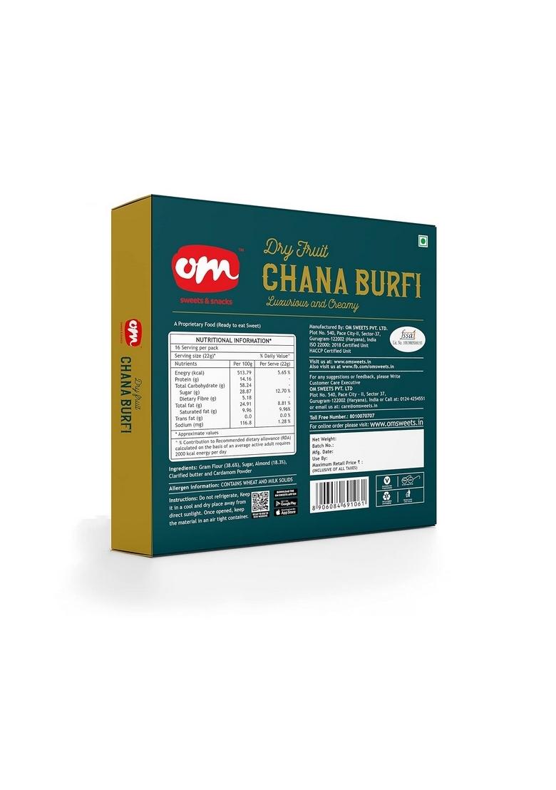 Om Sweets & Snacks Chana Dry Fruit Burfi 175 gm | Pack of 1