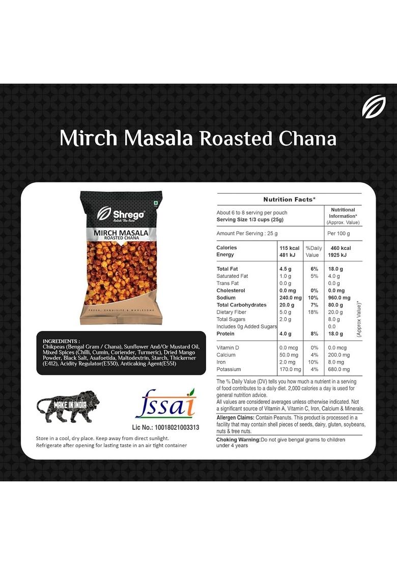 Shrego Mirch Masala Roasted Chana – Spicy Roasted Snack | 300 GM