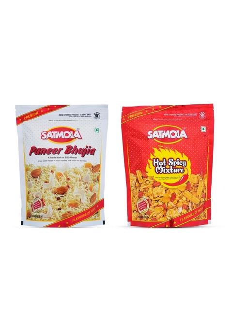 Satmola Paneer Bhujia & Hot Spicy Mixture – Namkeen Combo Pack | 300g + 400g