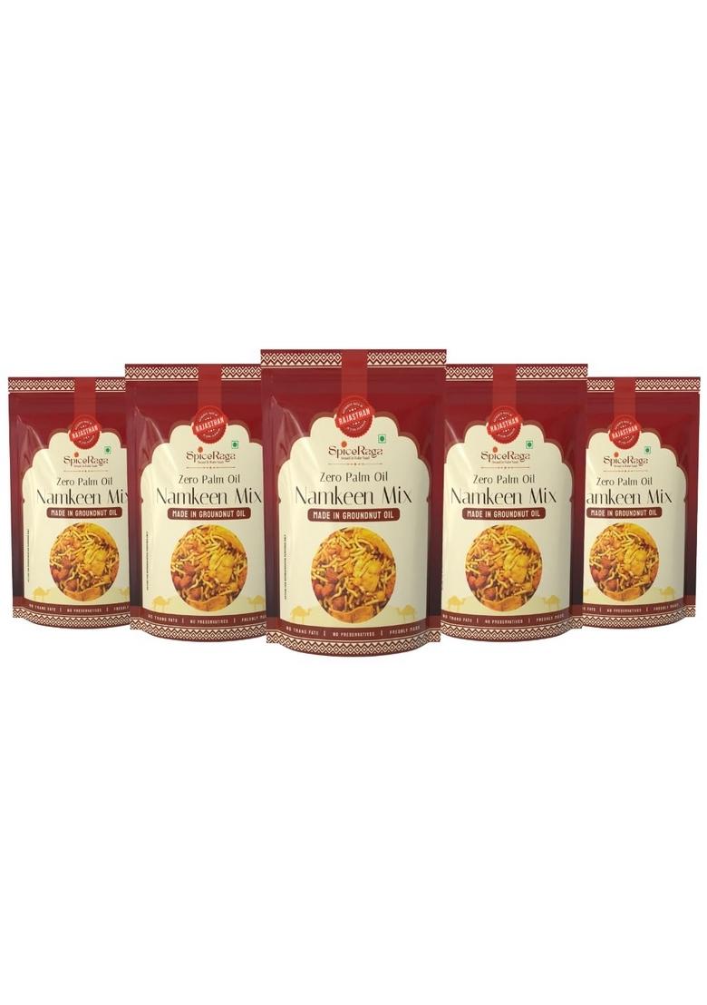Spiceraga Mix Namkeen – Healthy Groundnut Oil Snack | Pack of 5 (160g Each)