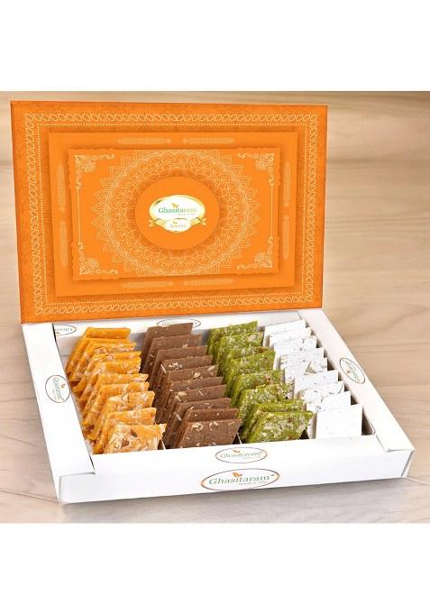 Ghasitaram Sweets- Pure Assorted Kaju Katlis 400 Gms