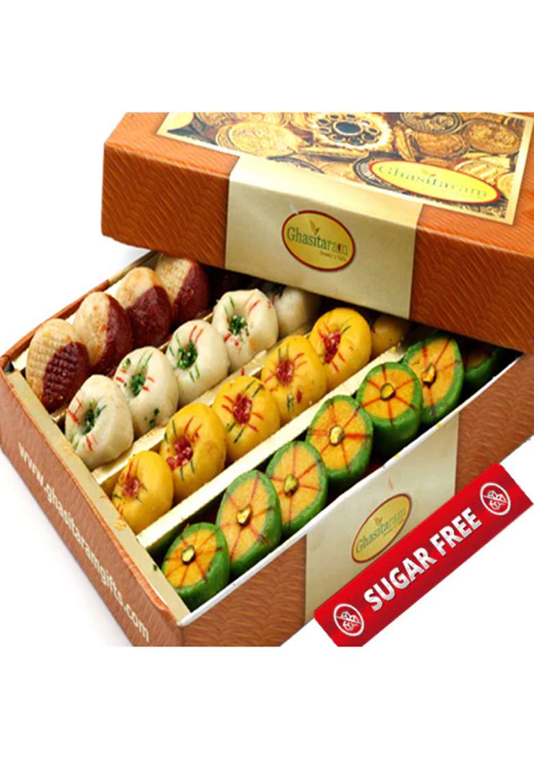 Ghasitaram Sugarfree Assorted Mithai Box 200 Gms - Indya