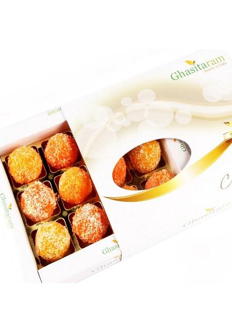 Ghasitaram Coconut Laddoos In White Box 12 Pcs