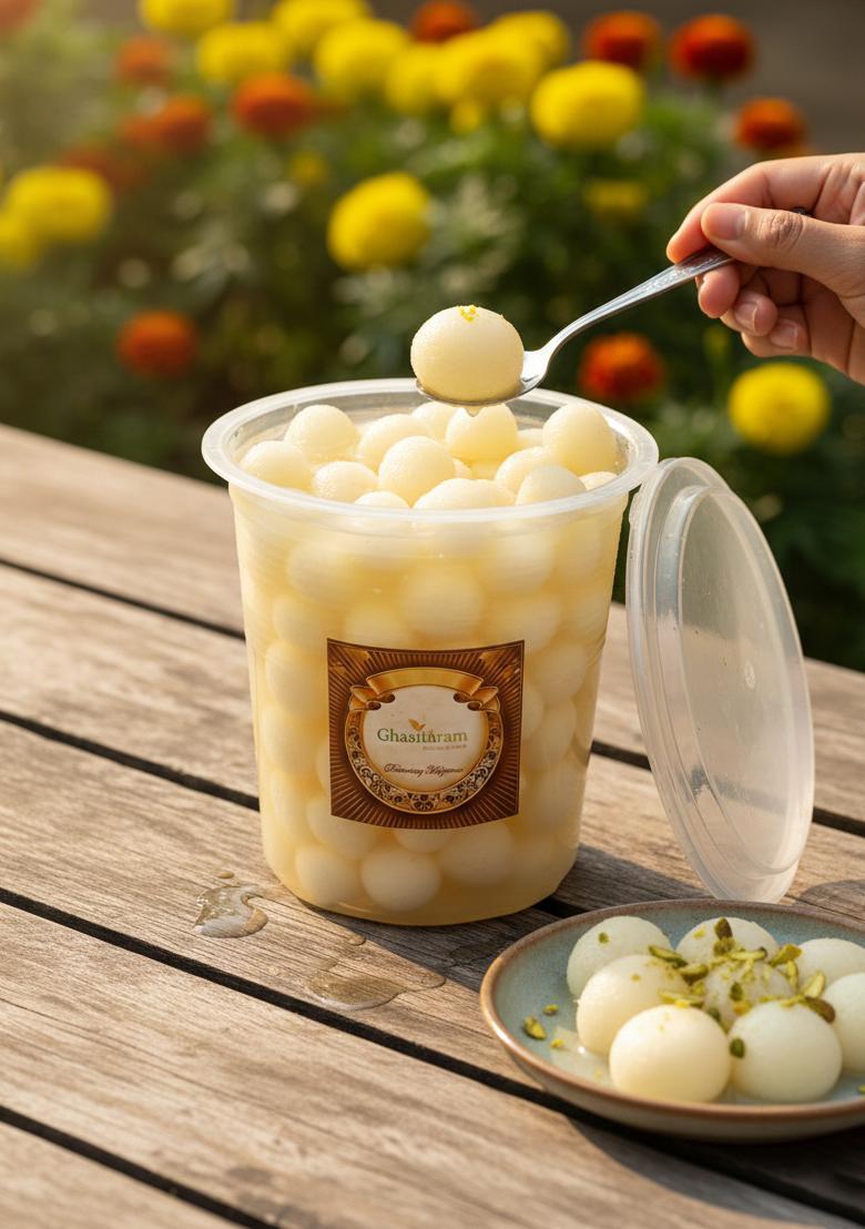 Ghasitaram For India Delivery Only-Fresh Chenna Angoor (Mini Rosgulla) Pack Big