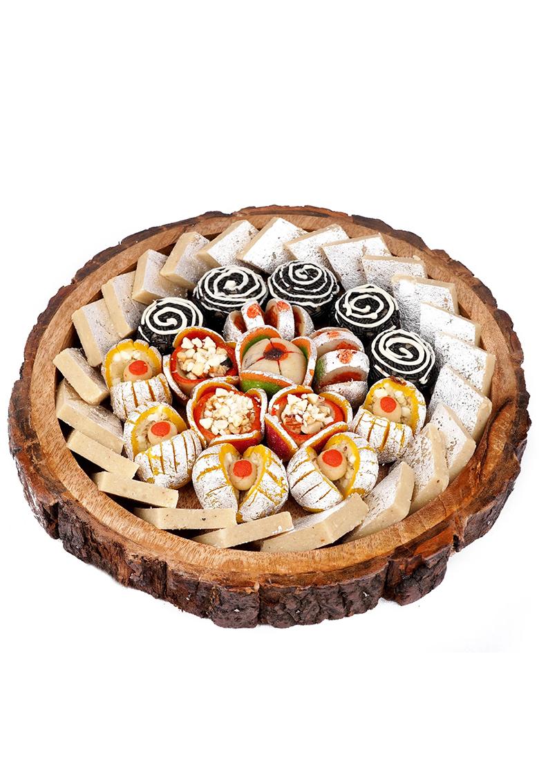 Ghasitaram Sweets-Log Platter Of Dryfruit Sweets With Kaju Katli