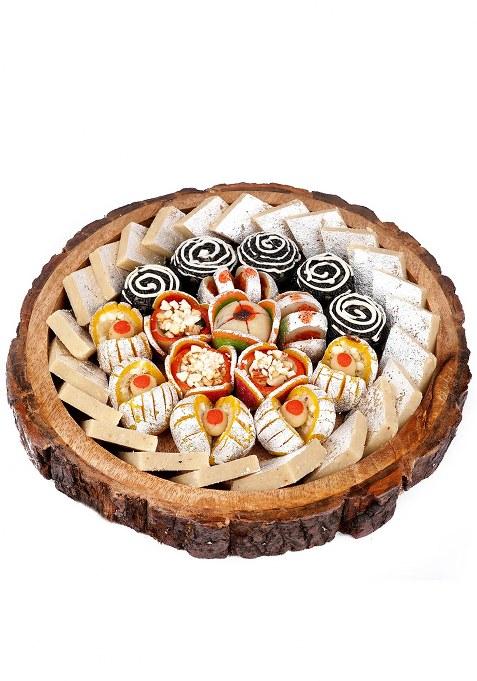 Ghasitaram Sweets-Log Platter Of Dryfruit Sweets With Kaju Katli