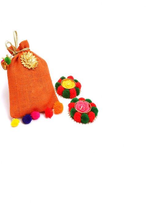 Ghasitaram Sugarfree Figs And Dates Bites Jute Pouch With 2 T--Lites