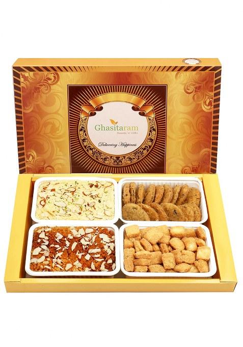 Ghasitaram Big Box Of Soan Papdi, Dodha Barfi, Methi Mathi And Shakar Pada