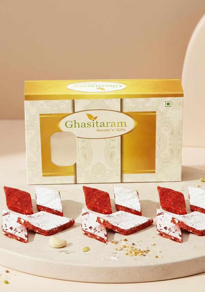 Ghasitaram Best Indian Sweets For Diwali-Diwali Gifts-Nani'S Special Besan Barfi 200 Gms