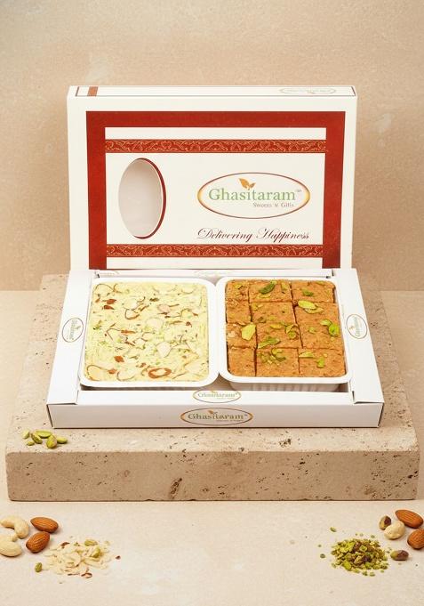 Ghasitaram Kaju Katli And Chocolate Mawa Barfi