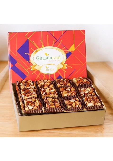 Ghasitaram Corporate Gifts-Sugarfree Almond Delight In Premium Box 12 Pcs