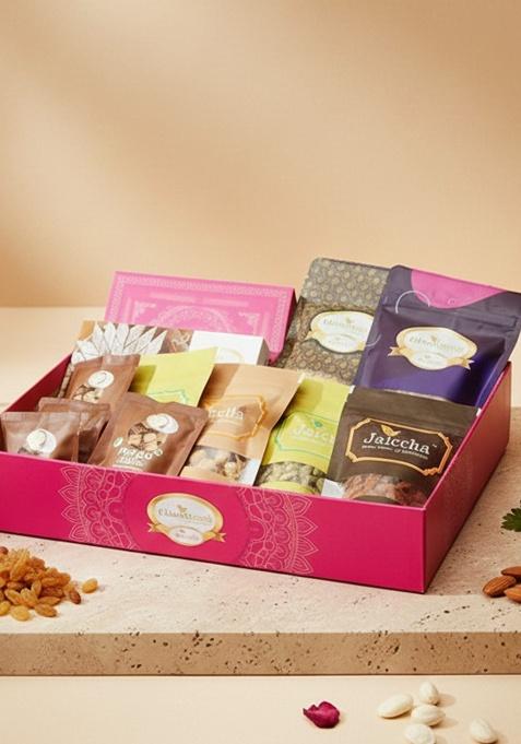 Ghasitaram Corporate Gifts-Ghasitaram Big Hamper Basket Of 13 Goodies