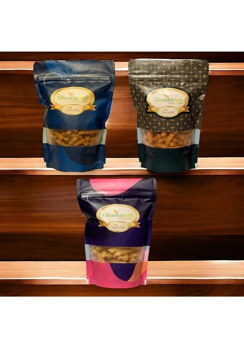 Ghasitaram Holi Sweets| Hampers| Gifts Namkeen-Best Of 3 Diet Murukku Pouches