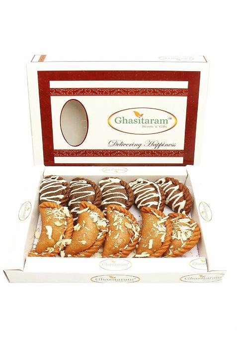Ghasitaram Chocolate And Traditional Gujiyas Box
