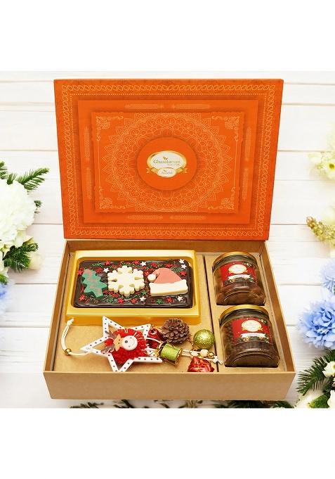 Ghasitaram Orange Hamper Box With Christmas Bark
