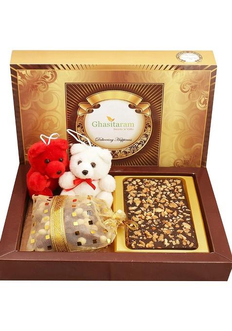 Ghasitaram Valentine - Walnut Sugarfree Bark Big With Teddies And Nutties