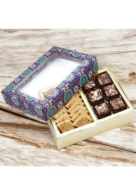 Ghasitaram Diwali Gifts-2 Part Printed Box Of Sugarfree Bites And Kaju Katli