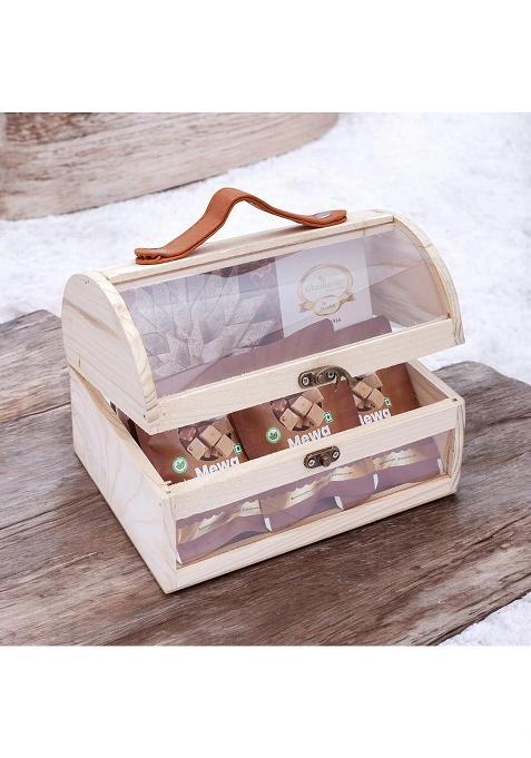 Ghasitaram Acrylic Trunk Box With Kaju Katli And 5 Mewa Bites