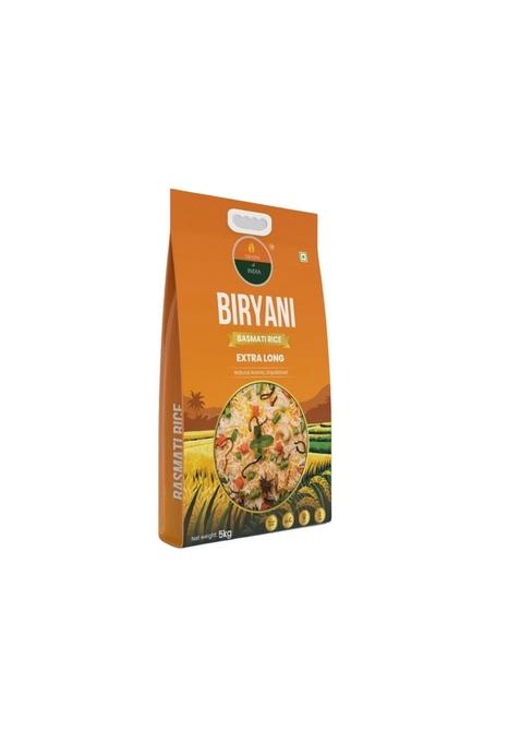 Grains Of India Biryani Basmati Rice, Extra Long, Natural Aroma, Unpolished, 5Kg