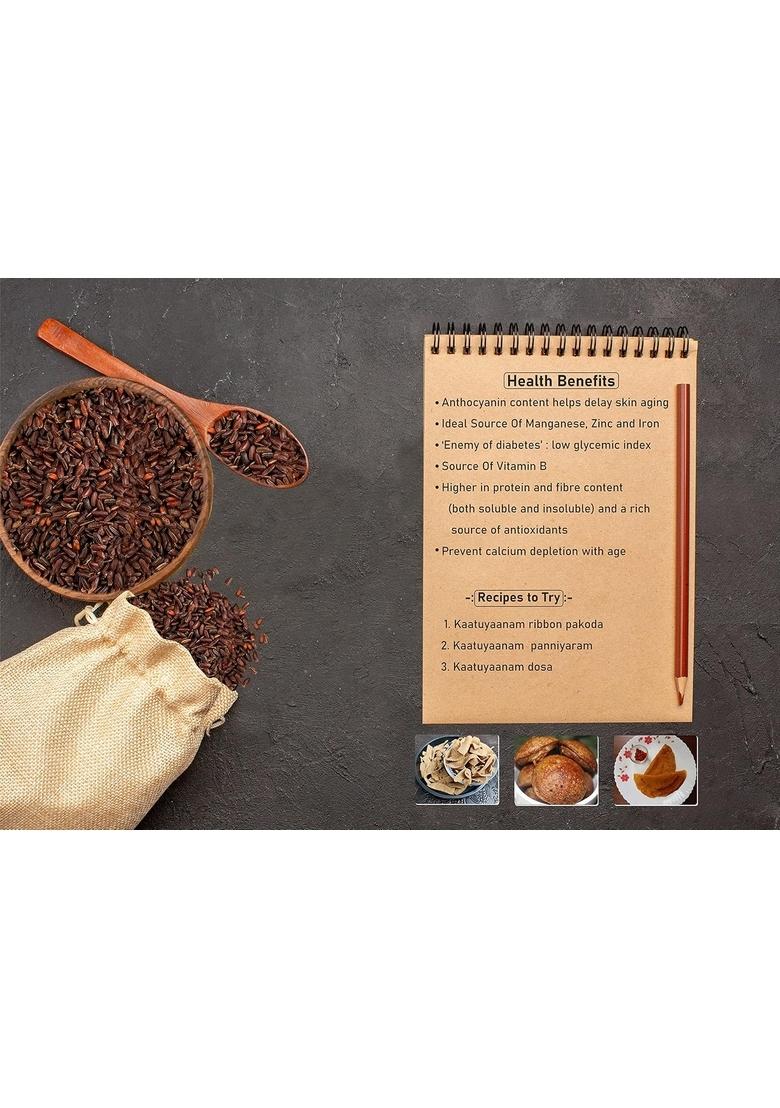 Aranyaka Hand-Pounded Kattuyanam Rice (Medium Grain,) | Red 1 Kg Diabetic-Friendly