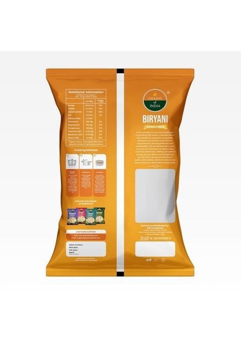 Grains Of India Biryani Basmati Rice| 1Kg| Extra Long| Natural Aroma| Unpolished
