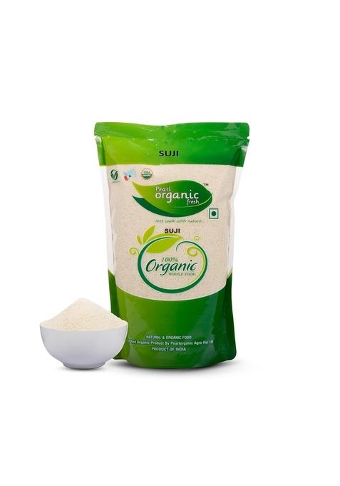 Pearl Organic Fresh Pure & Sure Rava/Suji/Sooji (1 Kg) | 100% Certified Sooji Hygienically Processed, Natural No Additives, Preservatives, Healthy Suji For Cooking