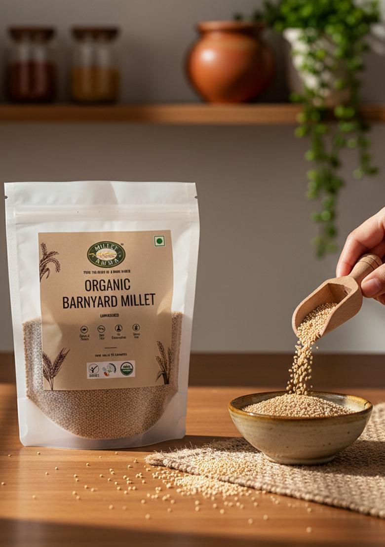 Millet Amma Organic Gluten Free Unpolished Barnyard Millets For Overall Wellness And Balanced Nutrition