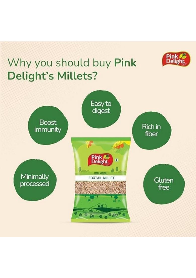 Pink Delight Foxtail Millet, 400 Gm | Unpolished Natural Grains