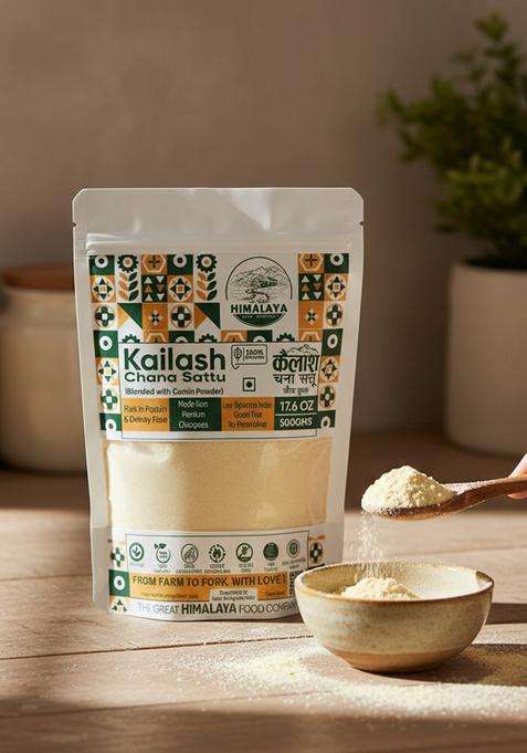 Himalaya Great Chana Sattu (500Gm) | Blended With Roasted Cumin Powder |100% Natural And Authentic Whole Bengal Gram Flour Rich In Protein & Fiber