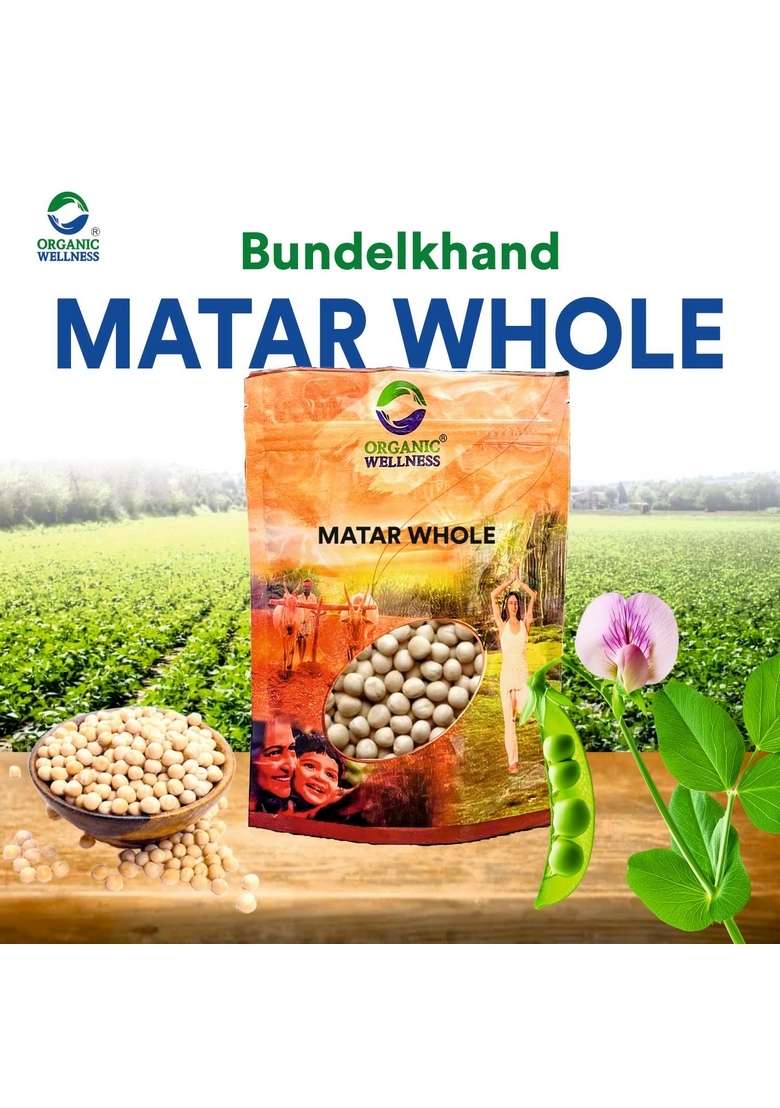 Organic Wellness White Matar Whole - 450Gm - Indya