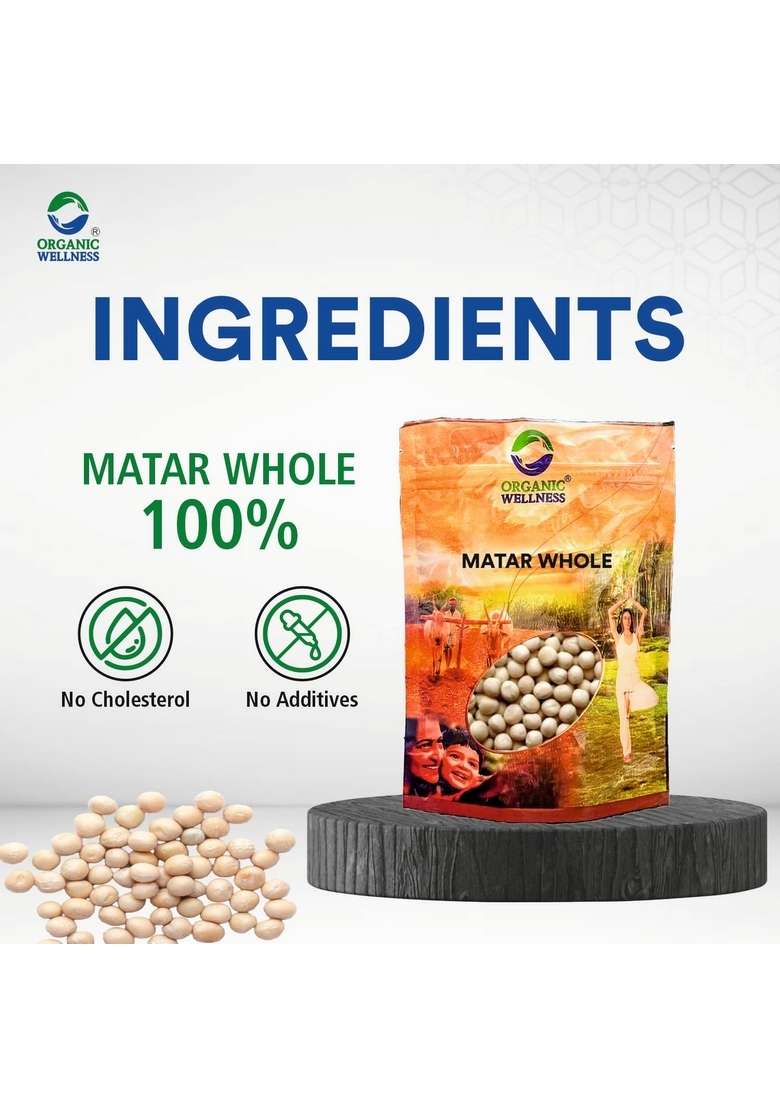 Organic Wellness White Matar Whole - 450Gm - Indya