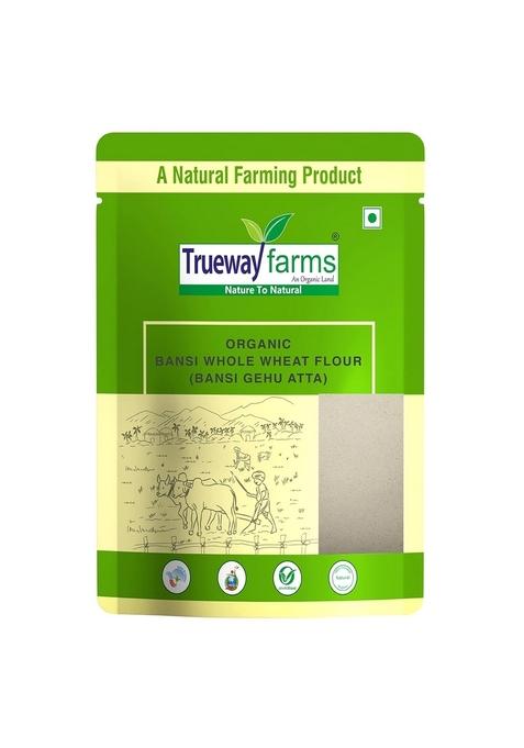 Trueway Farms - An Organic Land -Nature To Natural Bansi Wheat Flour (Bansi Gehu Atta) -5Kg | Stone Grounded Soft Roti Atta High Fiber, Low Gi Rich In Nutrients