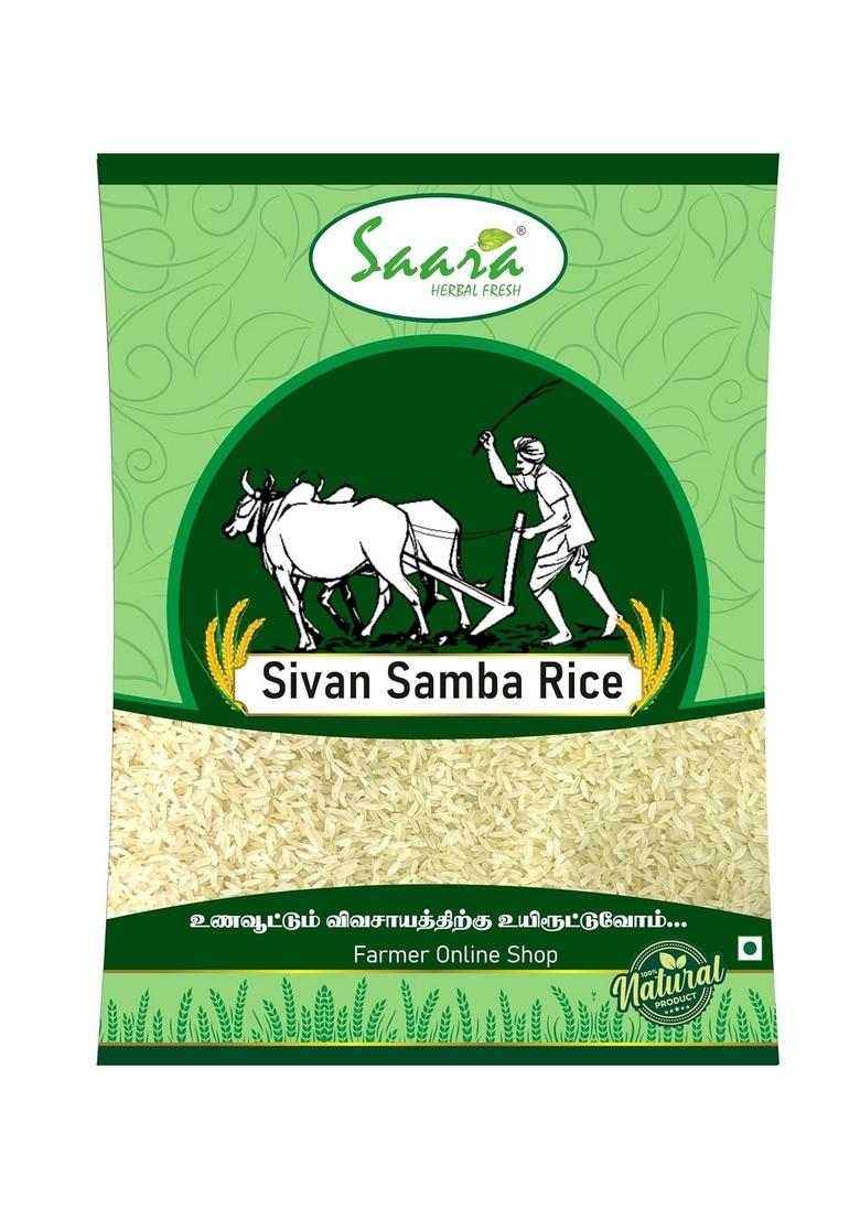 Saara Herbal Fresh Organic Sivan Samba Biriyani (Boiled) Rice 950G | Hand Pounded Traditional