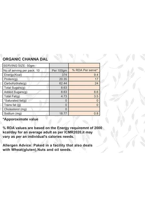 Sanbag Nature Farm Farm,Organic Chana Dal-1 Kg, 100% Organic,Unpolished, No Preservatives, Chemical-Free