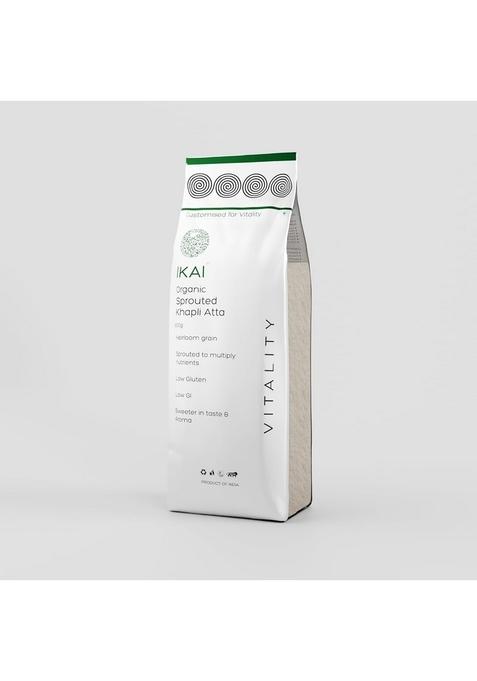 Ikai Organic Sprouted Khapli Atta 900G | Stone-Grounded Emmer Wheat Flour Ancient Whole Grain High Fiber & Protein Easy To Digest Ideal For Soft Rotis Parathas