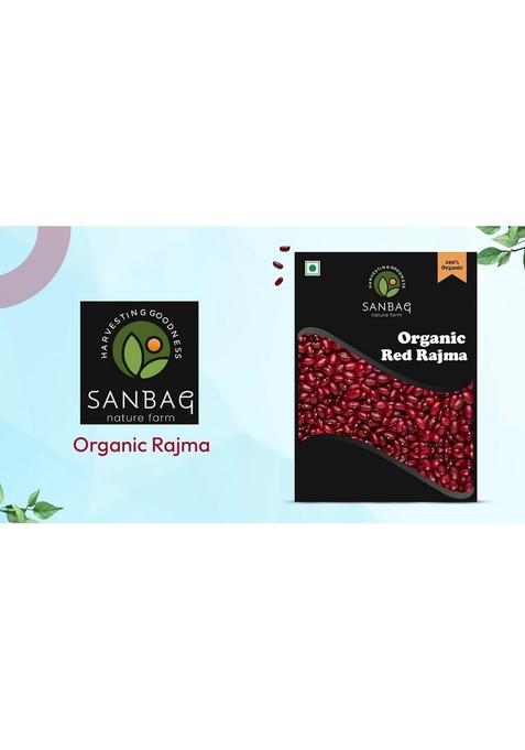 Sanbag Nature Farm Organic Red Rajma 1Kg,Unpolished,Kidney Beans, No Preservatives, Pesticide Free