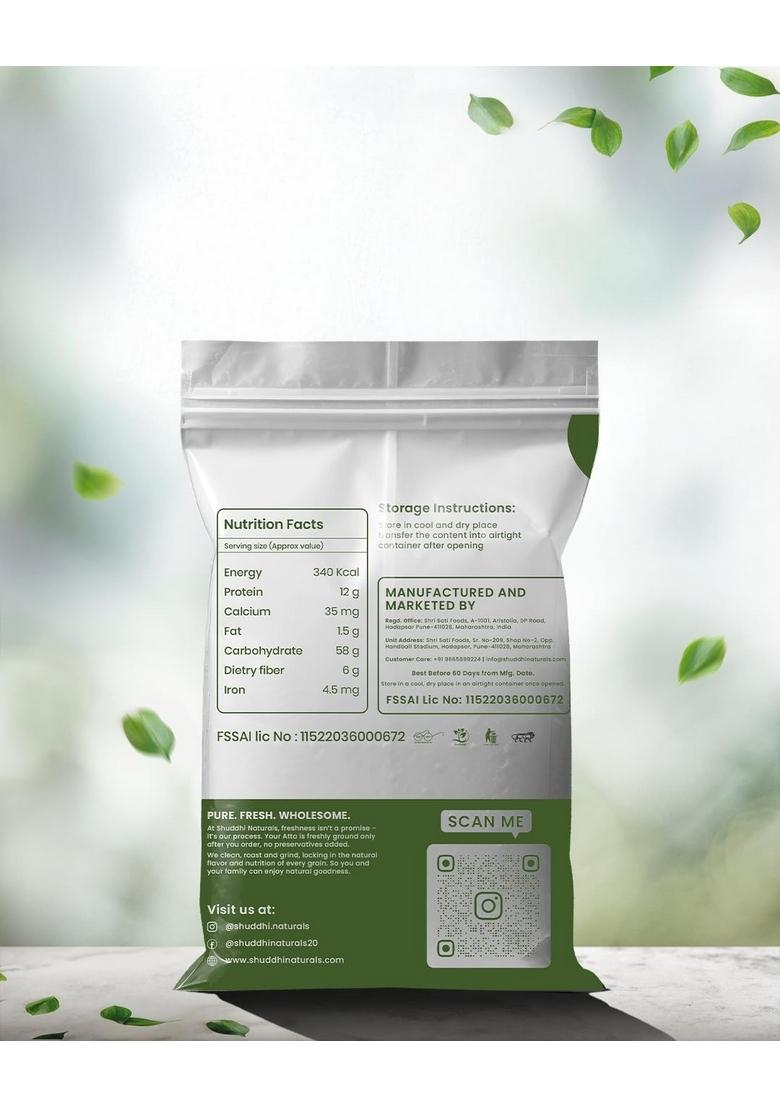 Shuddhi Naturals Natural Bati Atta (Sharbati Wheat) 1Kg | Premium Whole Wheat Flour For Soft & Fluffy Rich In Fiber Protein Traditional Rajasthani/Madhya Pradesh Style 100% Natural, No Additives