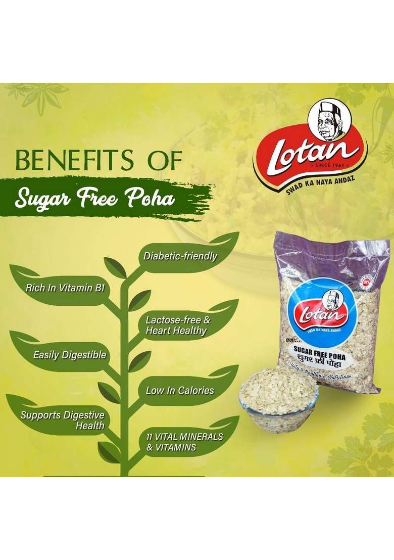 Lotan Delicious And Nutritious Sugar-Free Poha (Jawari Poha)- Healthy Snack With Omega-3 High Fiber - Indya