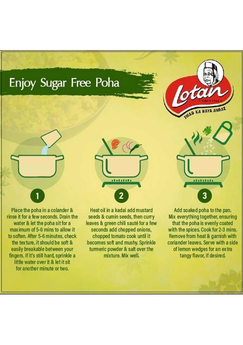 Lotan Delicious And Nutritious Sugar-Free Poha (Jawari Poha)- Healthy Snack With Omega-3 High Fiber - Indya