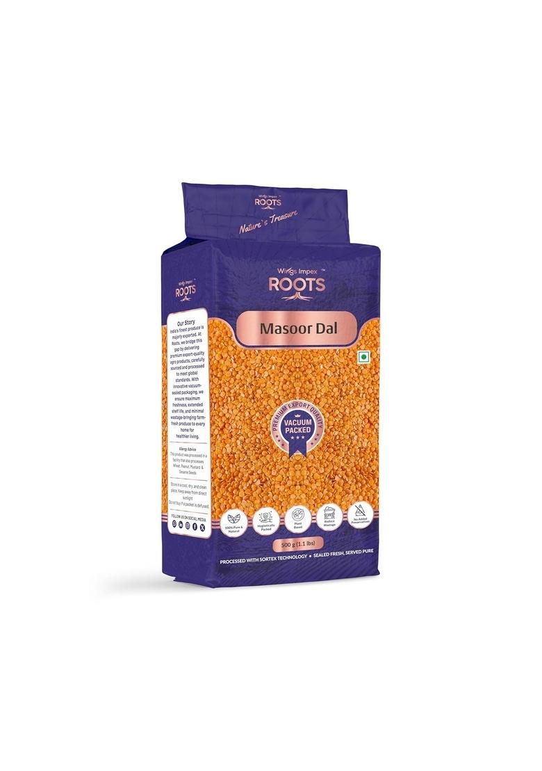 Wings Impex Roots Masoor Dal 500 Gram | Premium Export Quality Protein & Fiber Rich Hygienically Packed For Freshness Authentic Taste
