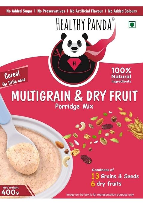 Healthy Panda Panda-Organic Sprouted Multigrain Cereal With Dryfruits, Sathumaavu Mix/Cereals For Little Ones/Dry-Fruit Powder/Dry Fruit Porridge Mix -100% Fresh & Natural (400G)