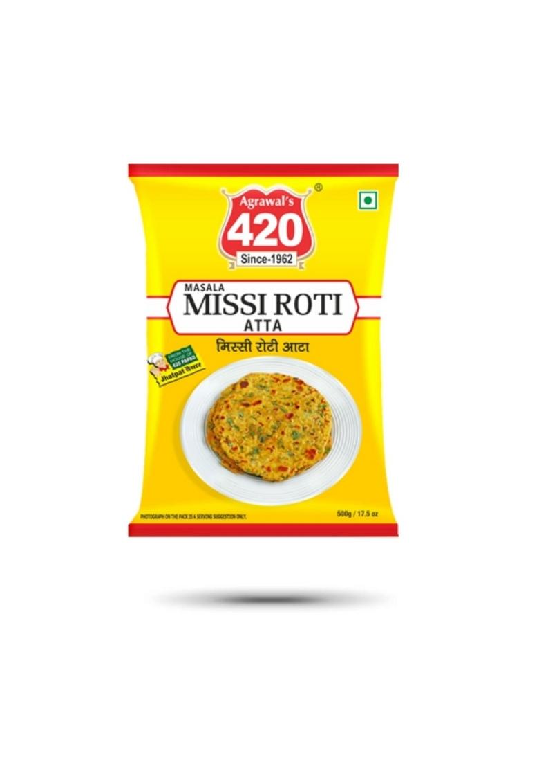 Agrawal'S 420 Instant Masala Missi Roti Aata | Protein-Rich Gram Flour & Spice Blend Healthy Delicious Indian Flour, Pack Of 1, 500G