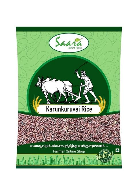 Saara Herbal Fresh Karunkuruvai Rice, 450G Karunguruvai, Traditional Red Handpounded