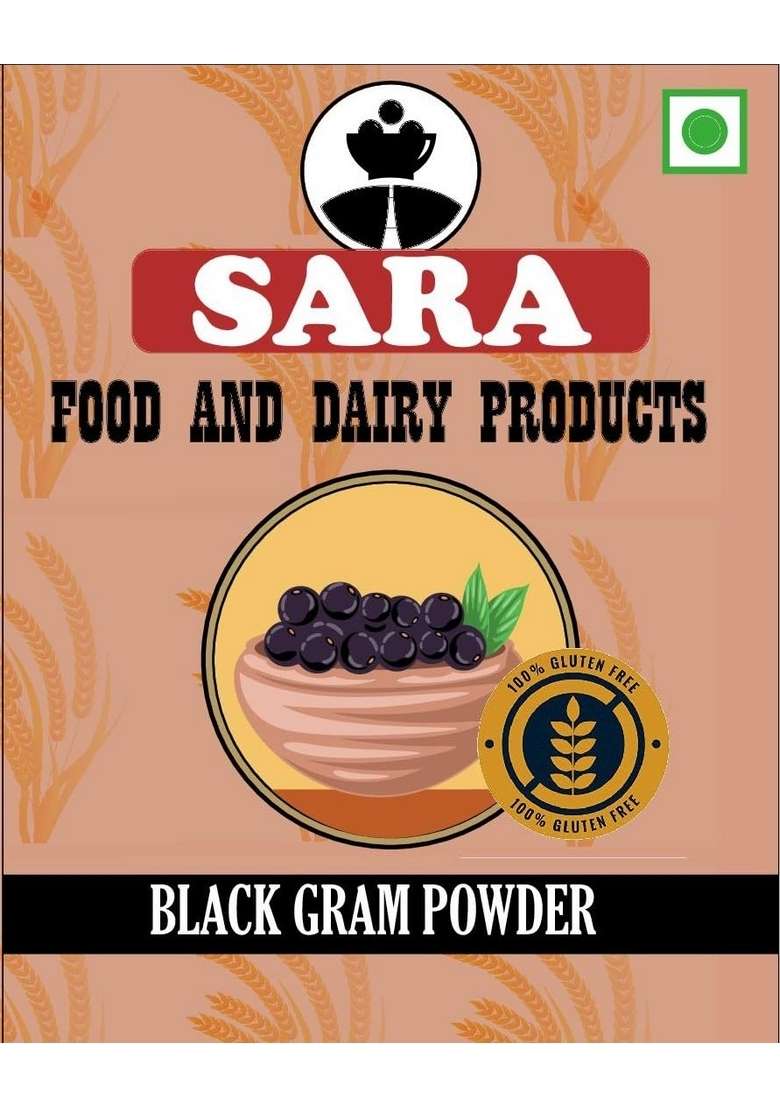 Sara Food And Dairy Products Black Gram Powder Chana Flour/Bengal Millet With Low Sodium|High Protein & Fiber| Cholestrol Glutton Free -500 Gm - Indya