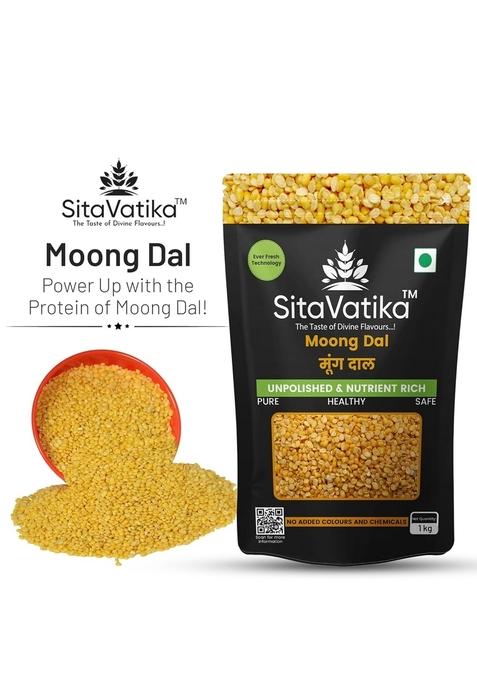 Sitavatika Unpolished Moong Dal 1Kg, No Added Colors And Chemicals Gluten Free, Cholesterol Free