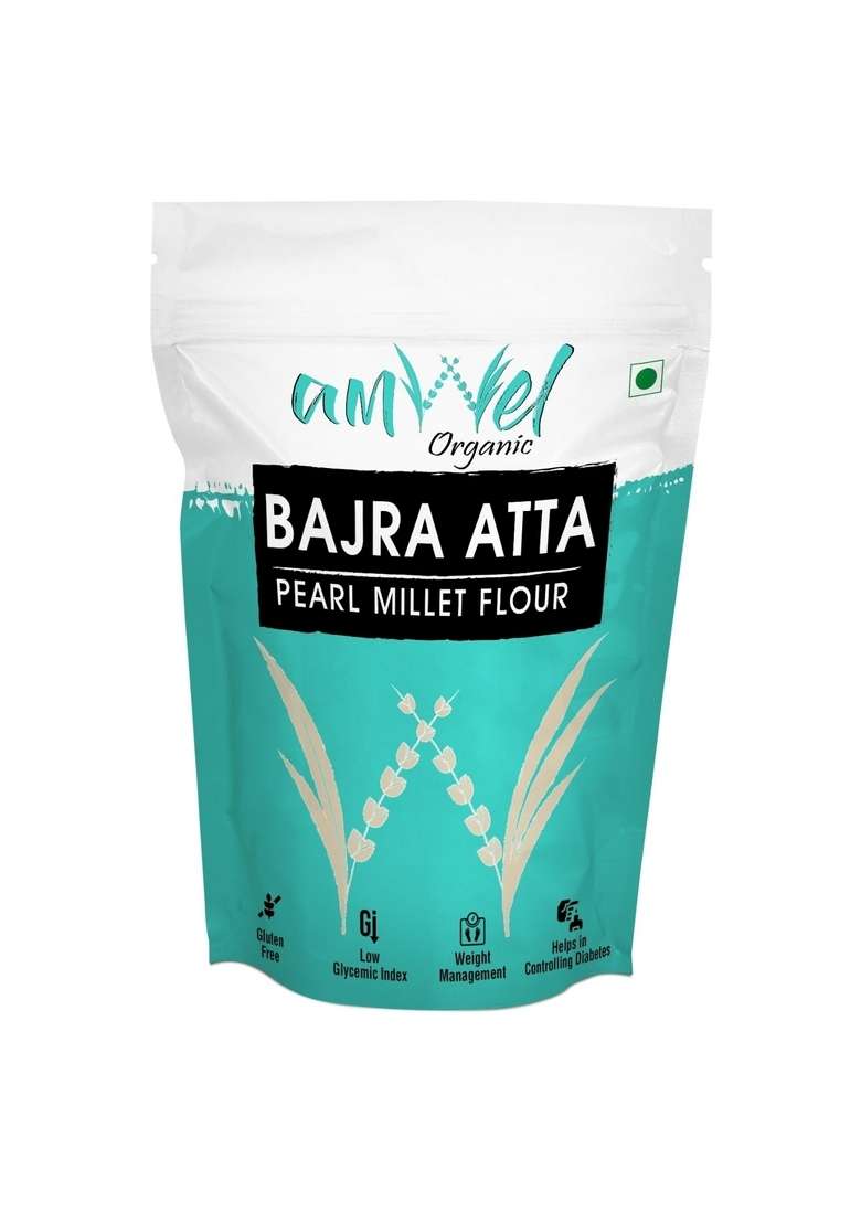Amwel Organic Bajra Atta | Pearl Millet Flour 450G Gluten Free Diabetic Friendly Low Gi Aata For Sugar Control - Indya