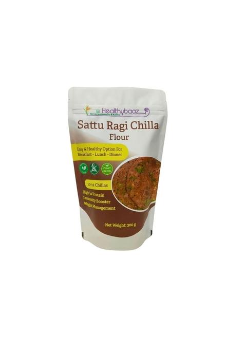 Healthybaaz Sattu Ragi Chilla Flour, High Protein, Gluten Free, Plant Based, Rich In Fibre, 300G