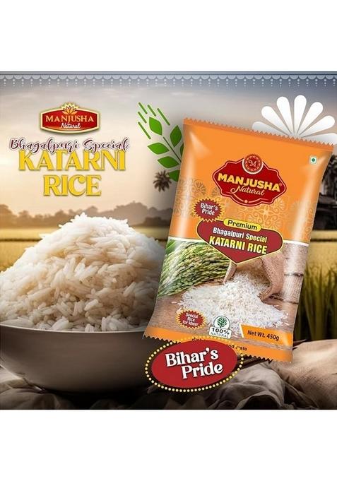 Manjusha Natural Bhagalpuri Katarni Chawal (Rice) 1Kg (Net Wt.950), Special Aromatic & Flavorful Rice Soft, Non-Sticky Grains, Easily Digestible, Flavor Of Bihar,Katarni Unpolished
