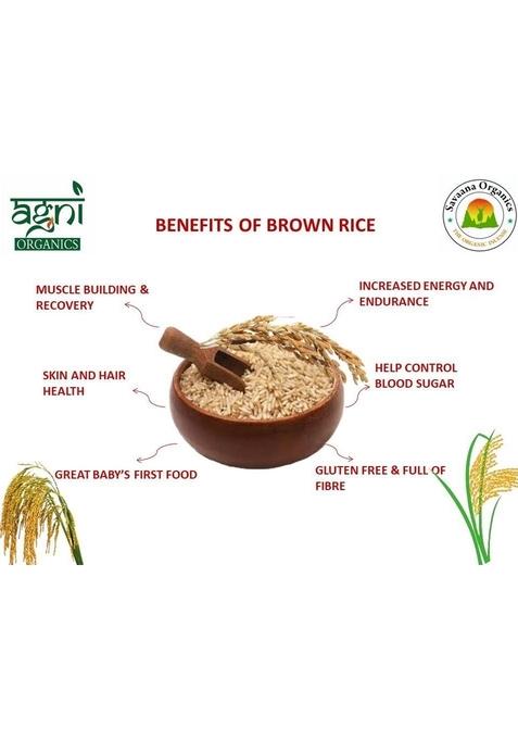 Savaana Organics Basmati Brown Rice 950G | Unpolished Whole Grain High Fibre & Antioxidants Low Glycemic Index 100% Natural Ideal For Weight Loss, Diabetics Healthy Lifestyle